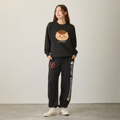 ちいかわ スウェットパンツ 禁酒くりまんじゅう ブラック