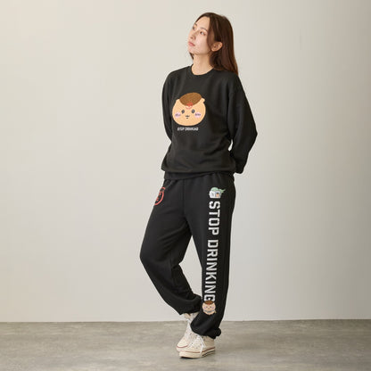 ちいかわ スウェットパンツ 禁酒くりまんじゅう ブラック