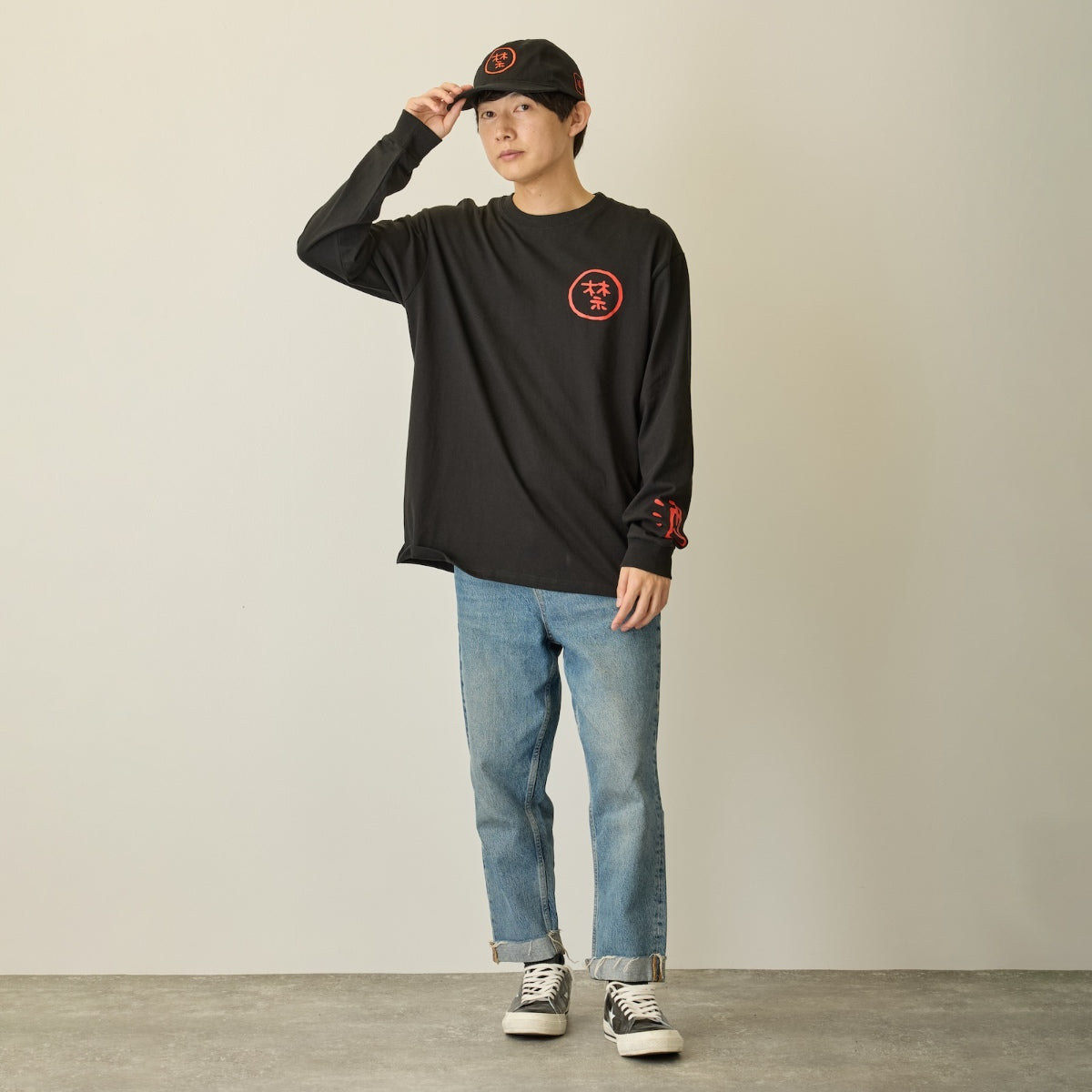 ちいかわ 長袖Tシャツ 禁酒くりまんじゅう ブラック