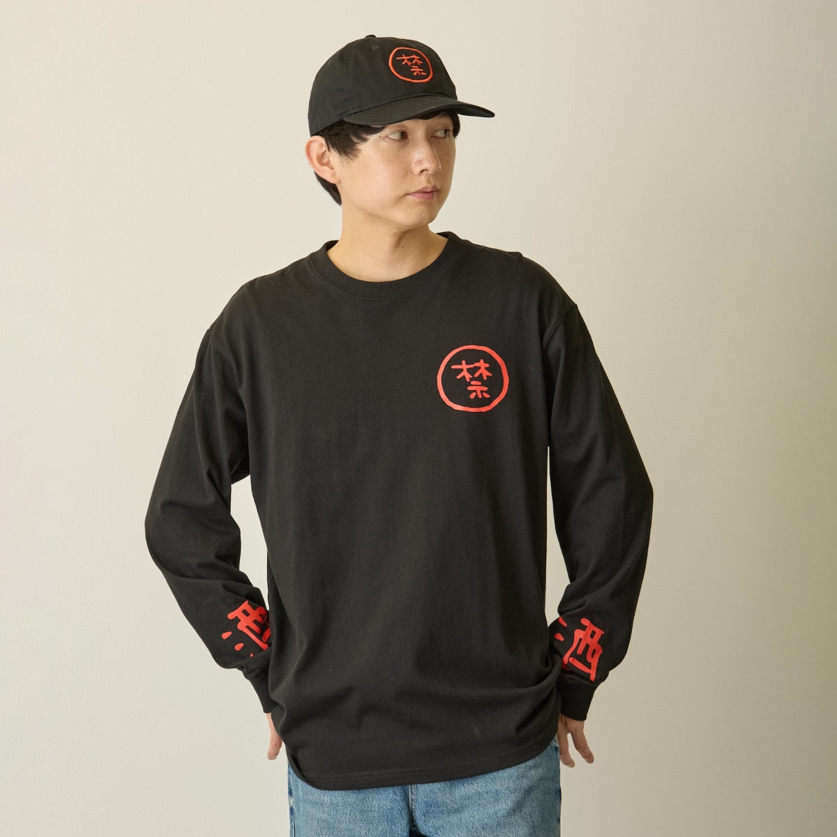 ちいかわ 長袖Tシャツ 禁酒くりまんじゅう ブラック