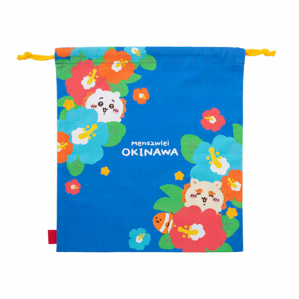 Chiikawa Shisa's Souvenir Shop Large Convenient Drawstring Bag (Hibiscus)