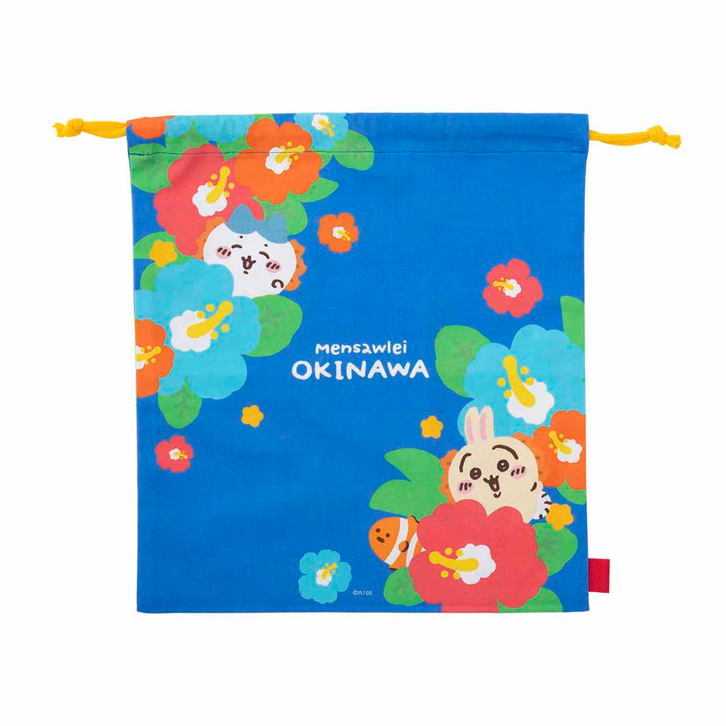 Chiikawa Shisa's Souvenir Shop Large Convenient Drawstring Bag (Hibiscus)