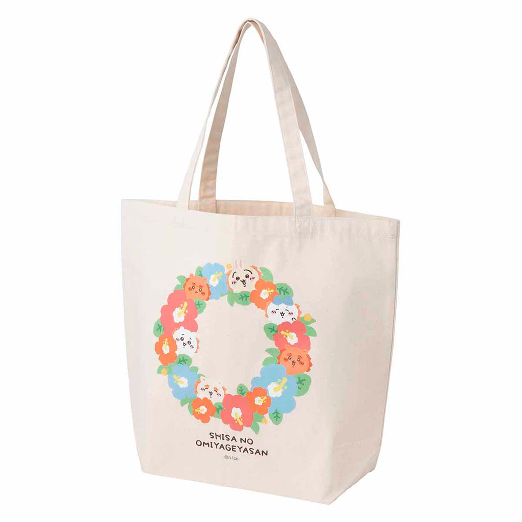 Chiikawa Shisa's Souvenir Shop Large Tote Bag (Hibiscus)