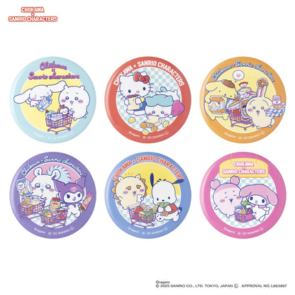 Chiikawa × Sanrio Characters Trading Supermarket Can Badge (All 6 Types)