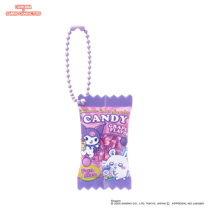 Chiikawa × Sanrio Characters Supermarket Shaka Shaka Snack Keychain (Momonga and Kuromi)