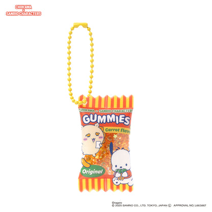 Chiikawa × Sanrio Characters Supermarket Shaka Shaka Snack Keychain (Shisa and Pochacco)