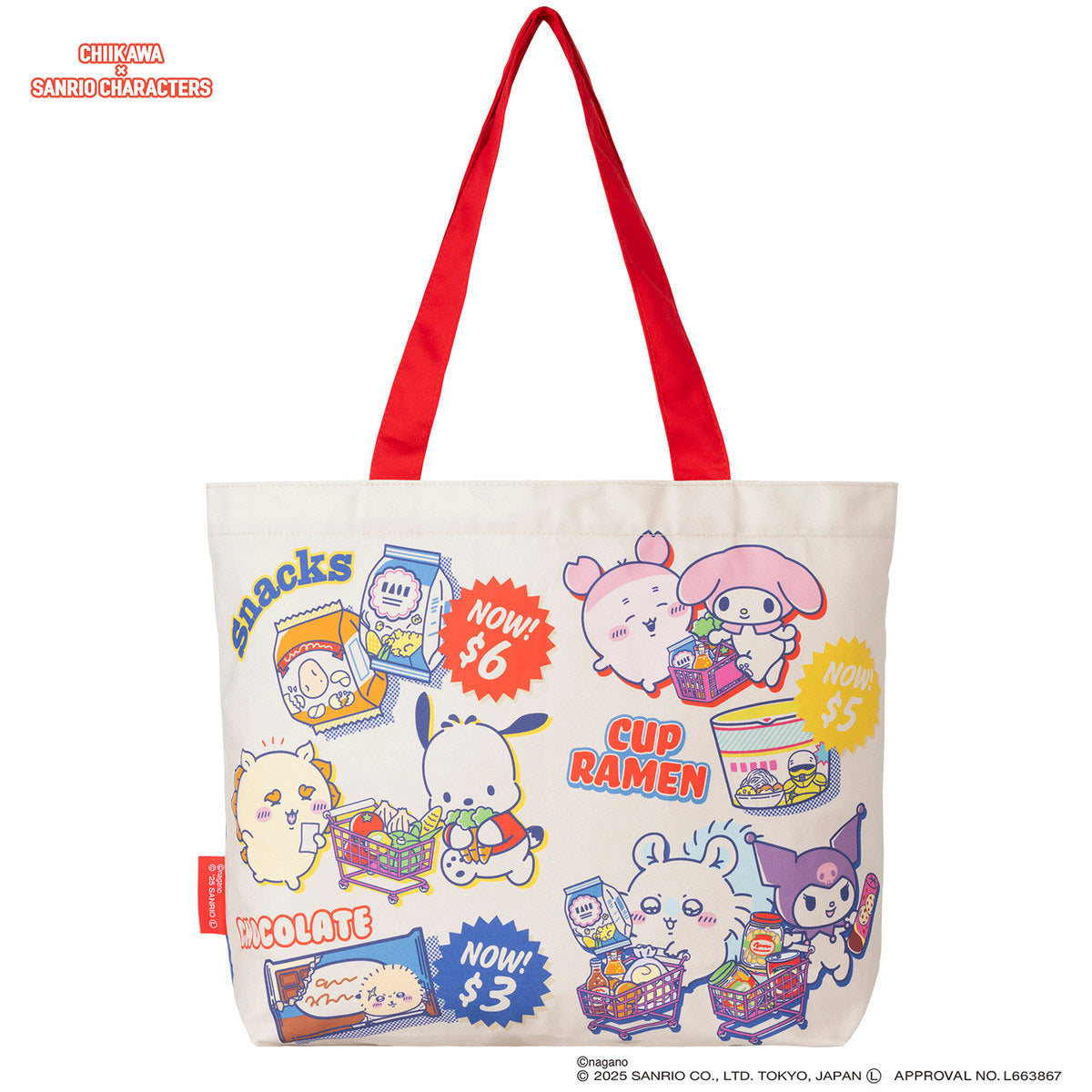 Chiikawa × Sanrio Characters Supermarket Shopping Tote Bag