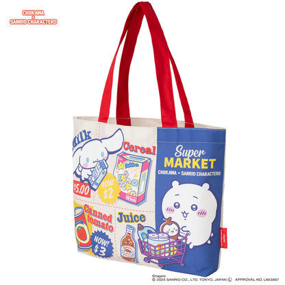 Chiikawa × Sanrio Characters Supermarket Shopping Tote Bag
