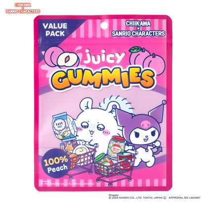 Chiikawa × Sanrio Characters Supermarket Zipper Bags, 5 Pcs (Momonga and Kuromi)