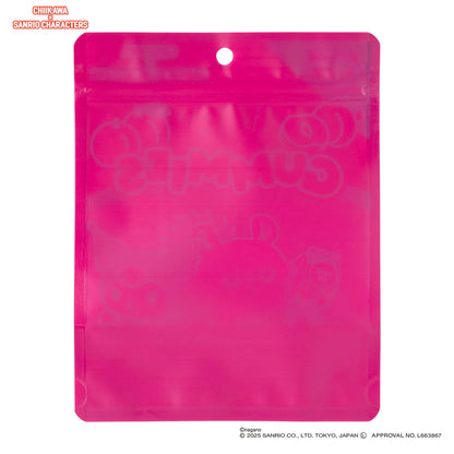 Chiikawa × Sanrio Characters Supermarket Zipper Bags, 5 Pcs (Momonga and Kuromi)