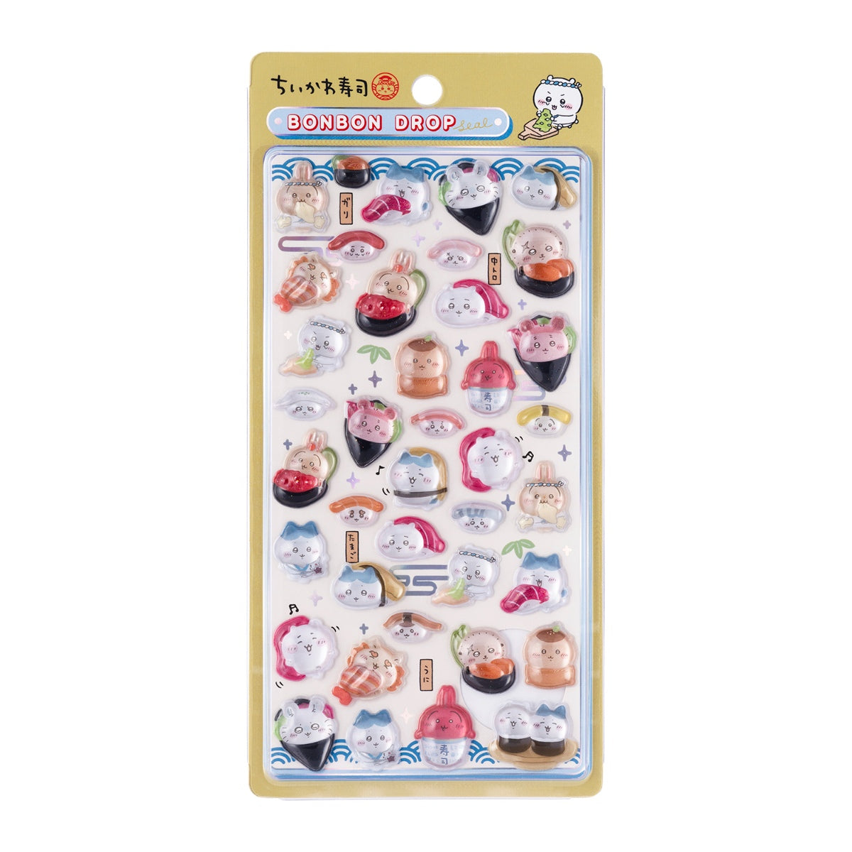 ちいかわ寿司の絵柄を集めたボンボンドロップシール公式商品画像