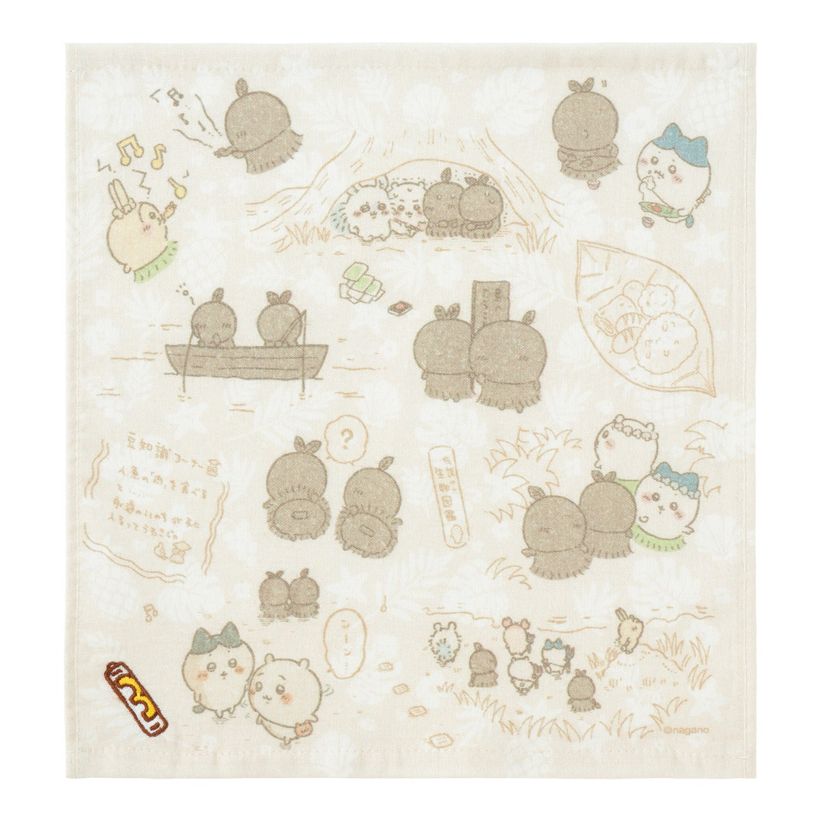 ちいかわ 映画ちいかわ 刺繍入りガーゼハンカチ（ヒトハとフタバ）