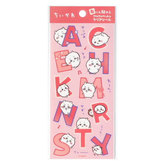 ちいかわ 布にも貼れるアルファベットなクリアシール（ちいかわ）