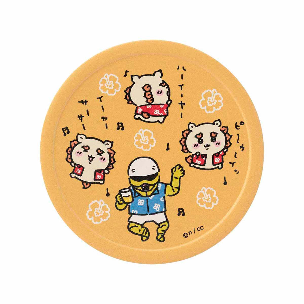 Chikawa Shisa Festival! ! ! Mino -yaki water -absorbing coaster (Pa ~ ow -I)