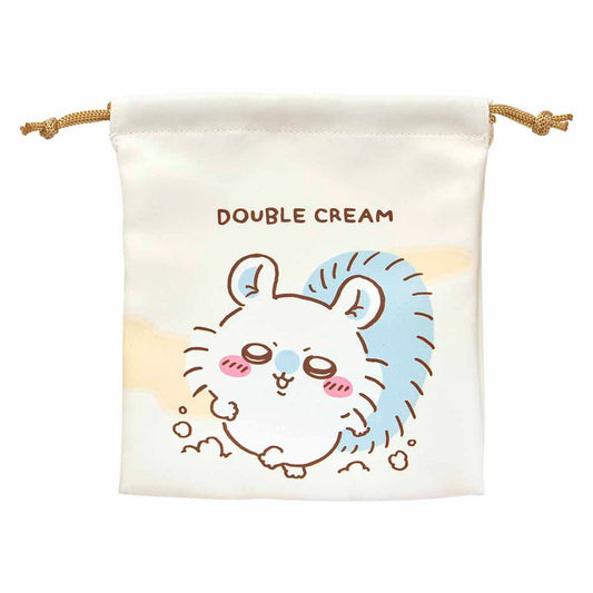 Chiikawa Excited to Go Out! Perfect Size Drawstring Bag (Double Cream)