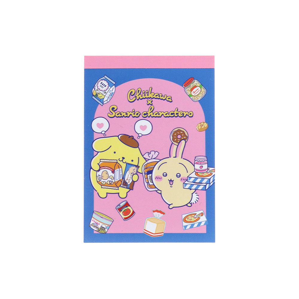 Chiikawa × Sanrio Characters Mini Memo Pad (Usagi × Pompompurin)