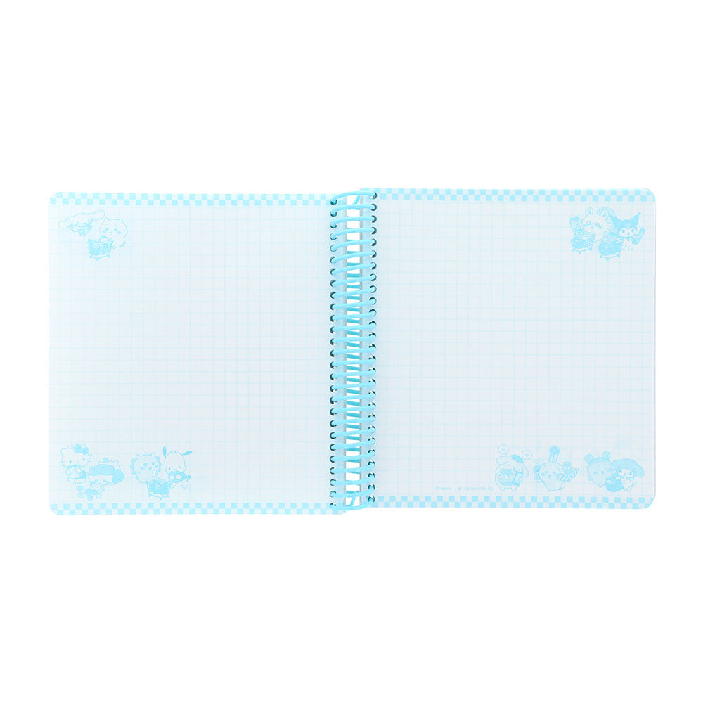 Chiikawa × Sanrio Characters Square Ring Notebook (Blue)