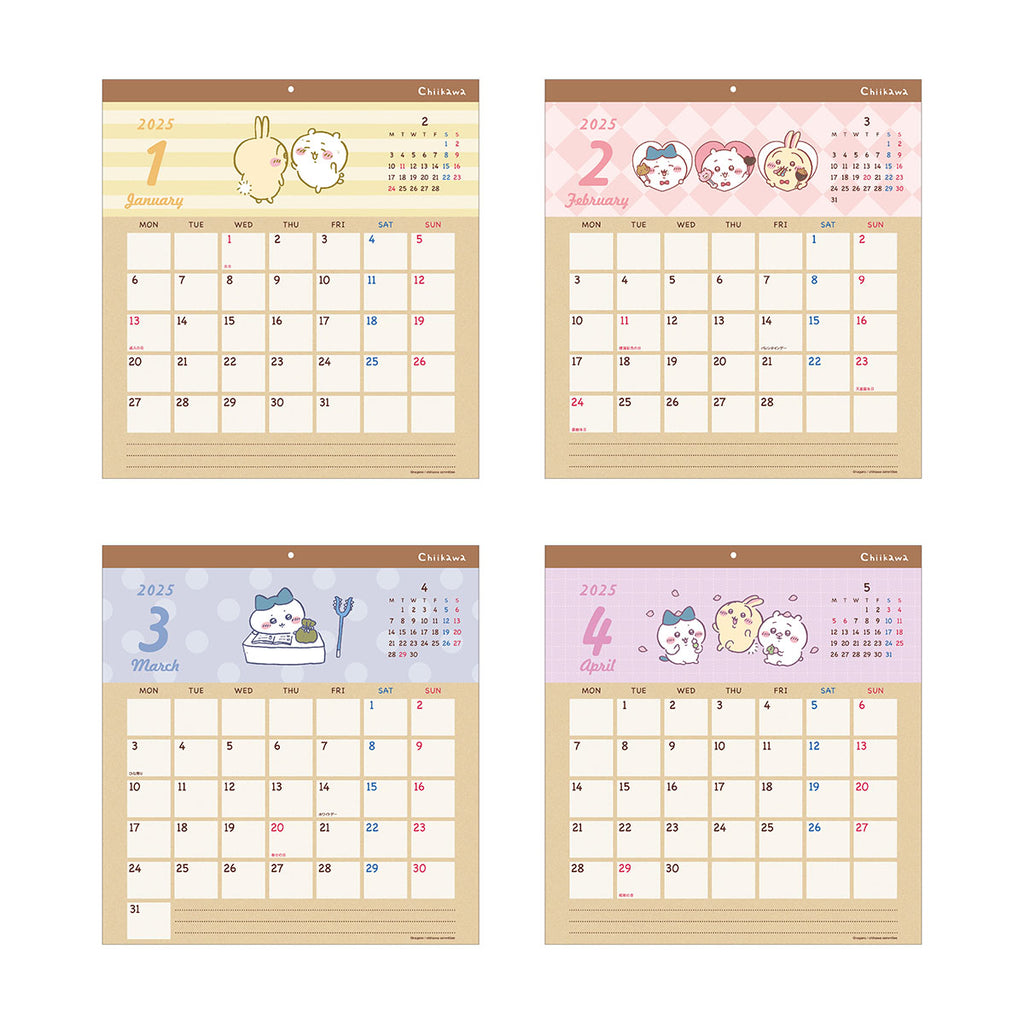 Chiikawa Wall Calendar Square 2025