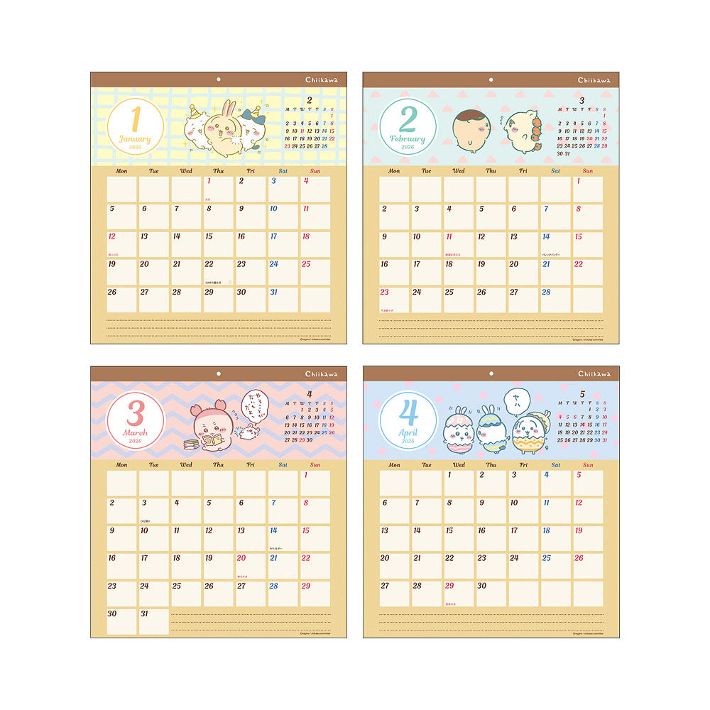 ちいかわ ウォールカレンダー2026 スクエア
