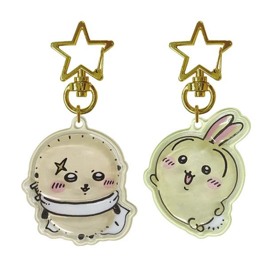 Chiikawa Puffy 3D Pair Keychain (Rakko & Usagi)