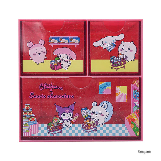 치이카와 × 산리오 캐릭터즈 수납장 (핑크)