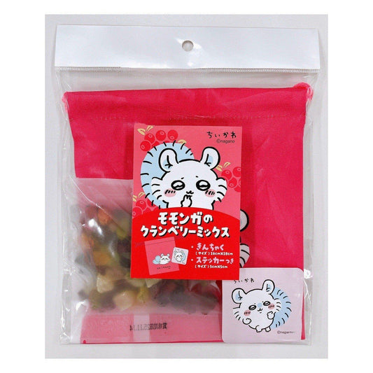 Chiikawa Momonga's Cranberry Mix and Drawstring Bag (with Sticker) (Peace Momonga)