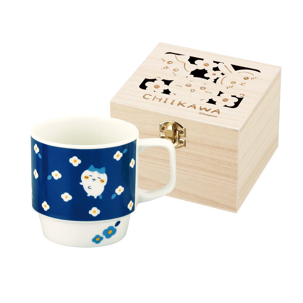 Chiikawa Flower Garden Wooden Boxed Mug (Hachiware)
