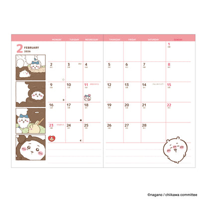 Chiikawa A6 Comic Monthly Diary 2026 (Nakayoshi)