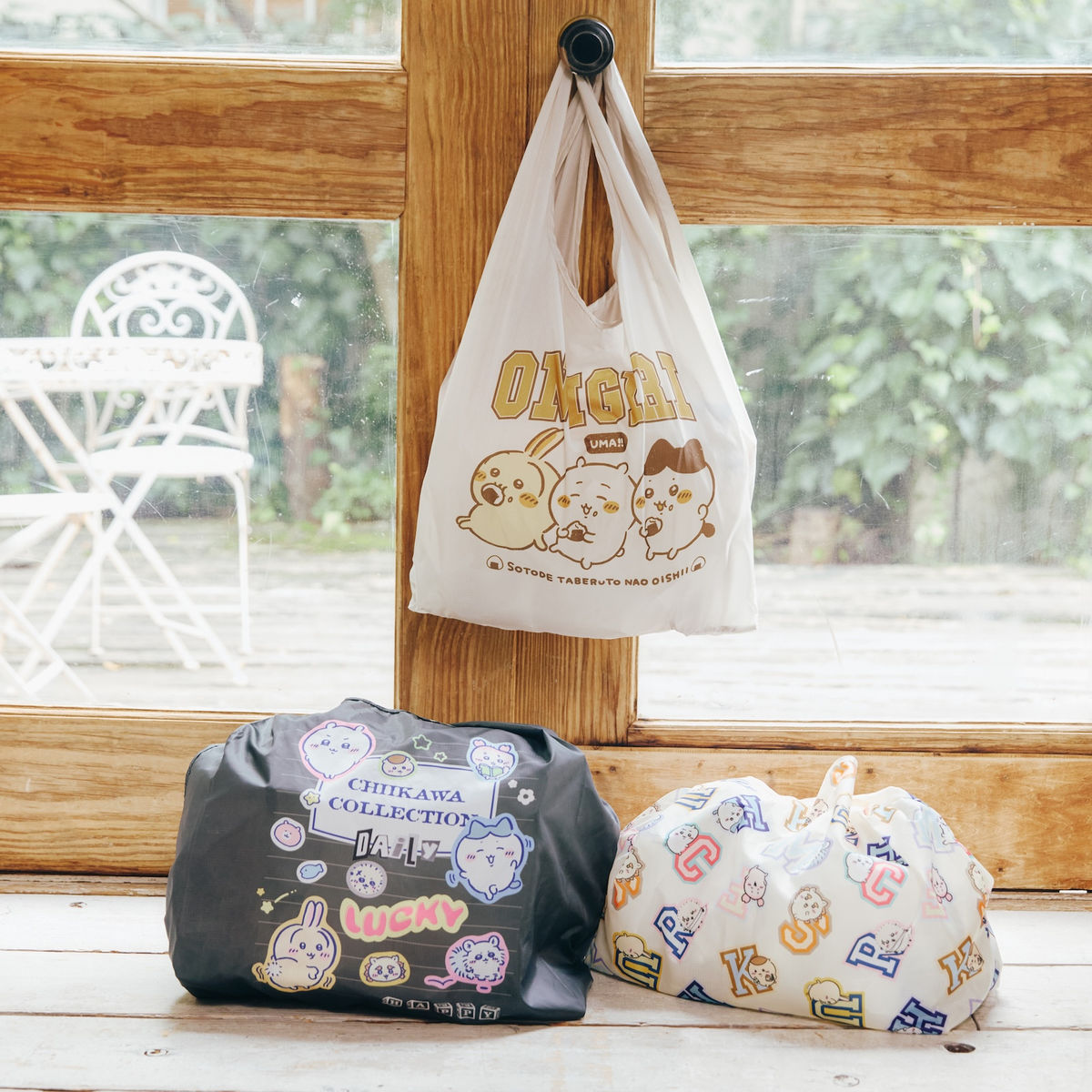 ちいかわ エコバッグ イニシャル総柄 ナチュラル