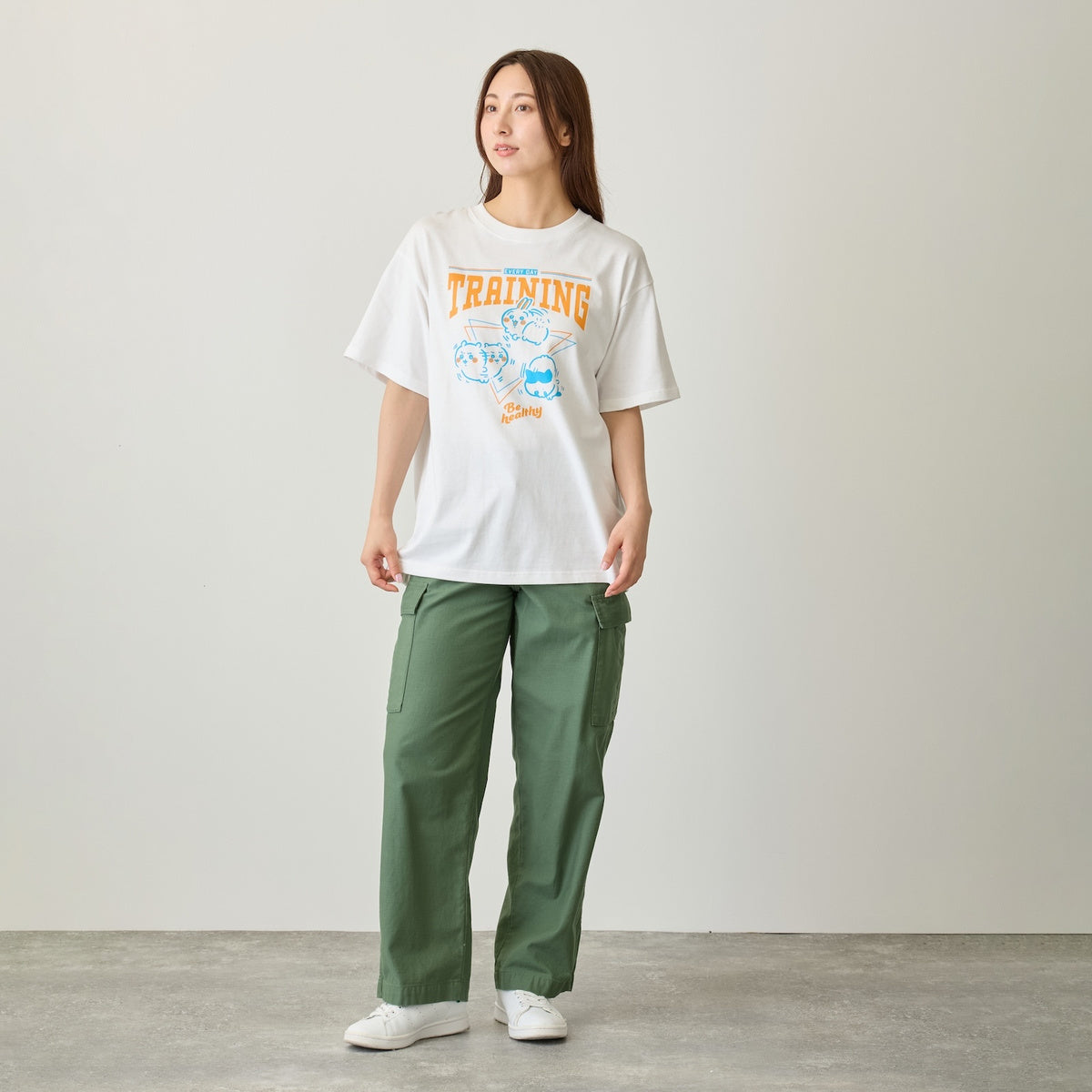 ちいかわ Tシャツ TRAINING（トリオ）ホワイト