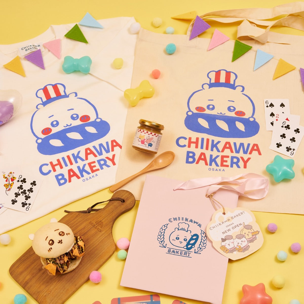 ちいかわ ちいかわベーカリー フラットトート 大阪限定 ちいかわ ナチュラル