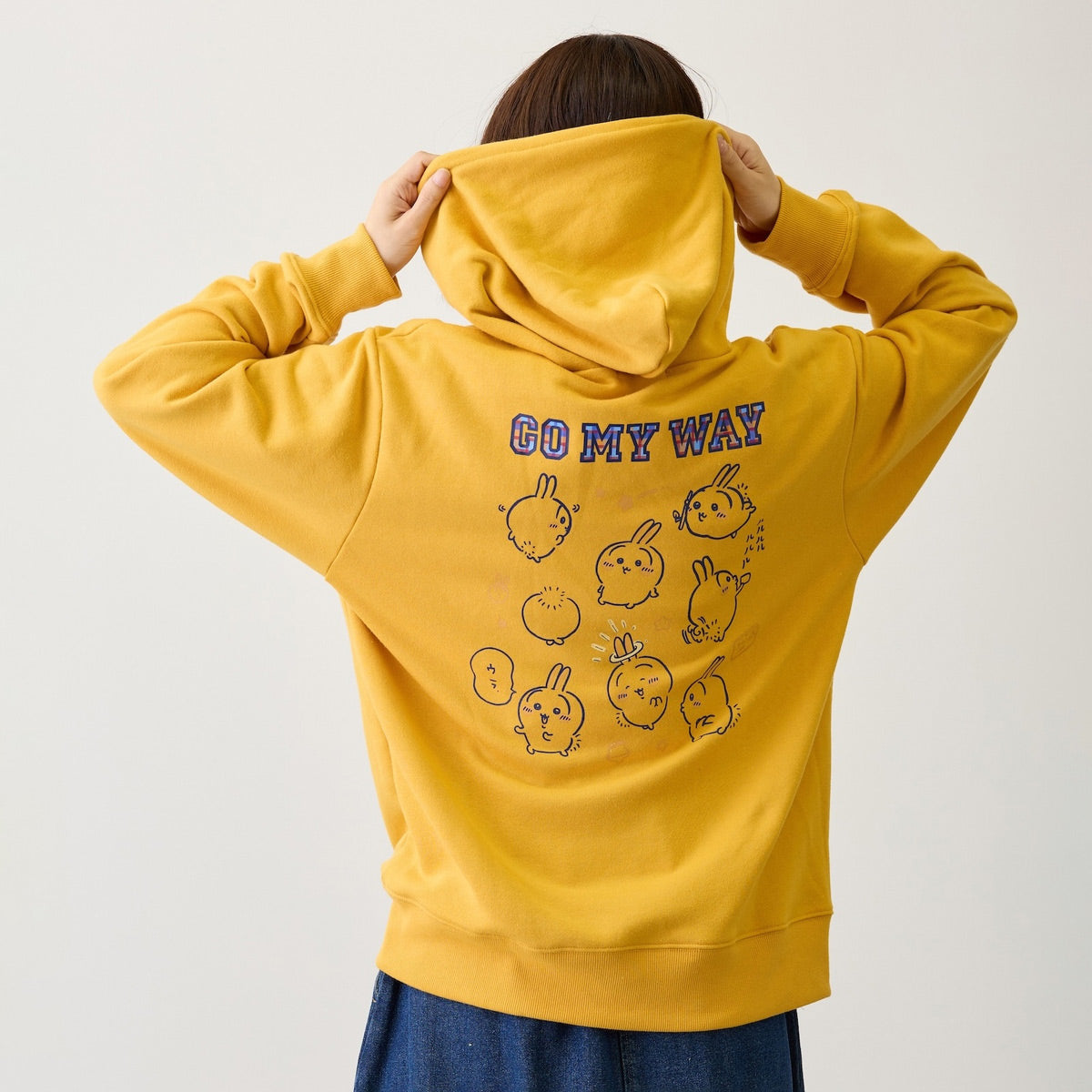 ちいかわ ZIPパーカー GO MY WAY イエロー | ちいかわマーケット 公式