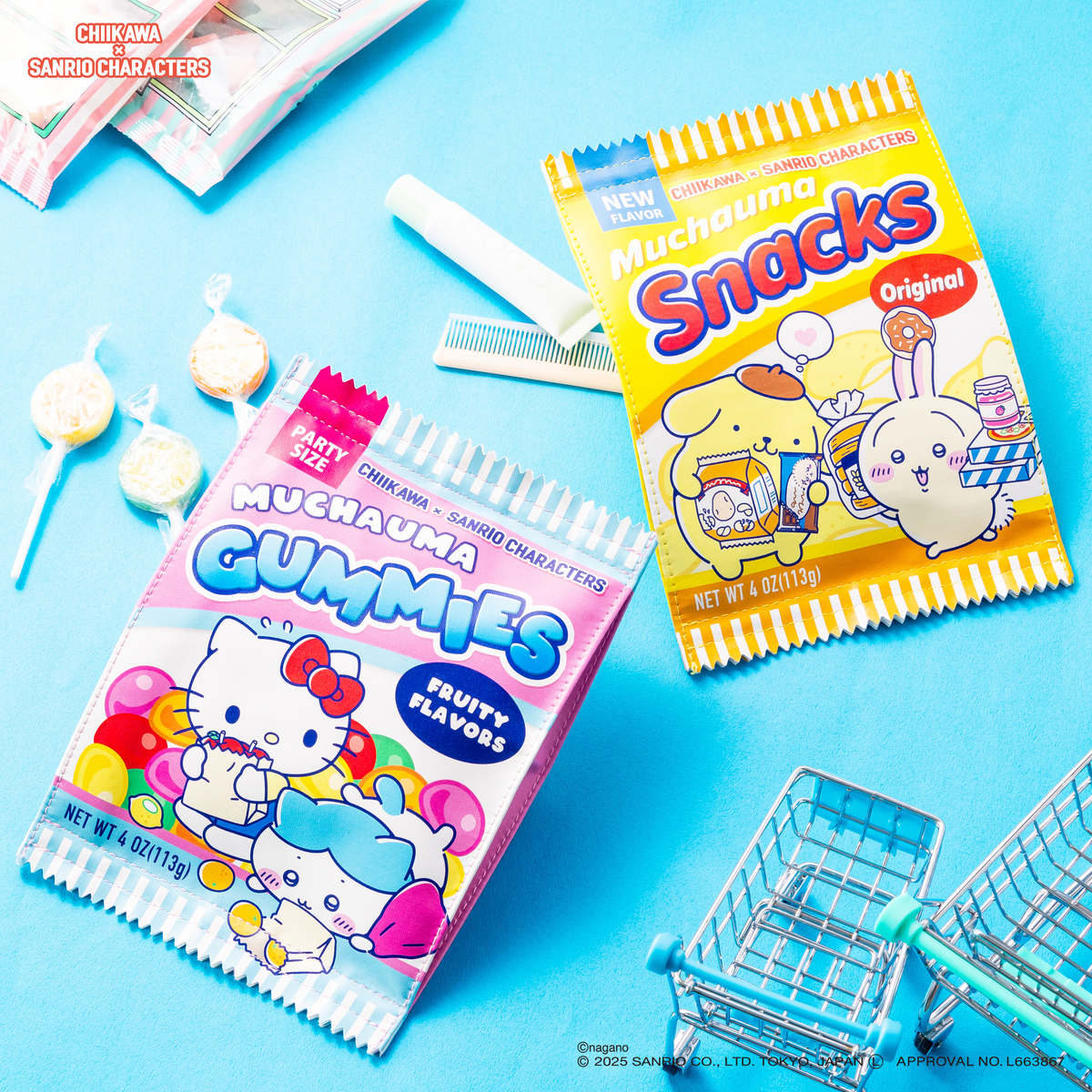 Chiikawa × Sanrio Characters Supermarket Snack Pouch (Hachiware and Hello Kitty)