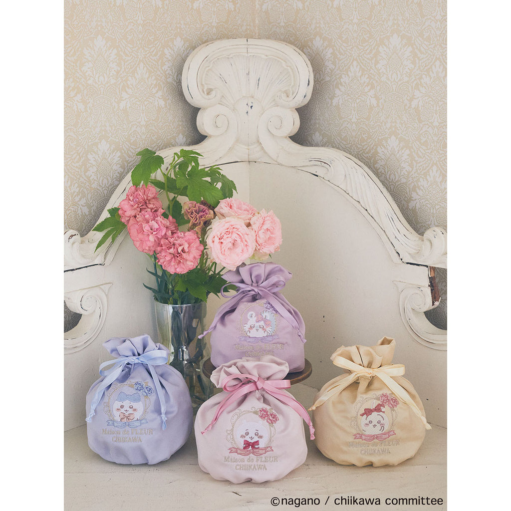 Chiikawa Maison de FLEUR embroidery drawstring (rabbit)