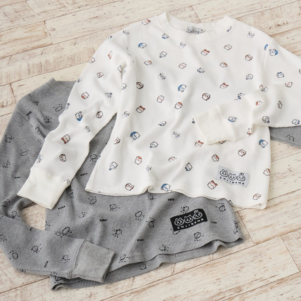 ちいかわ ワッフル長袖Tシャツ 小さいの ホワイト