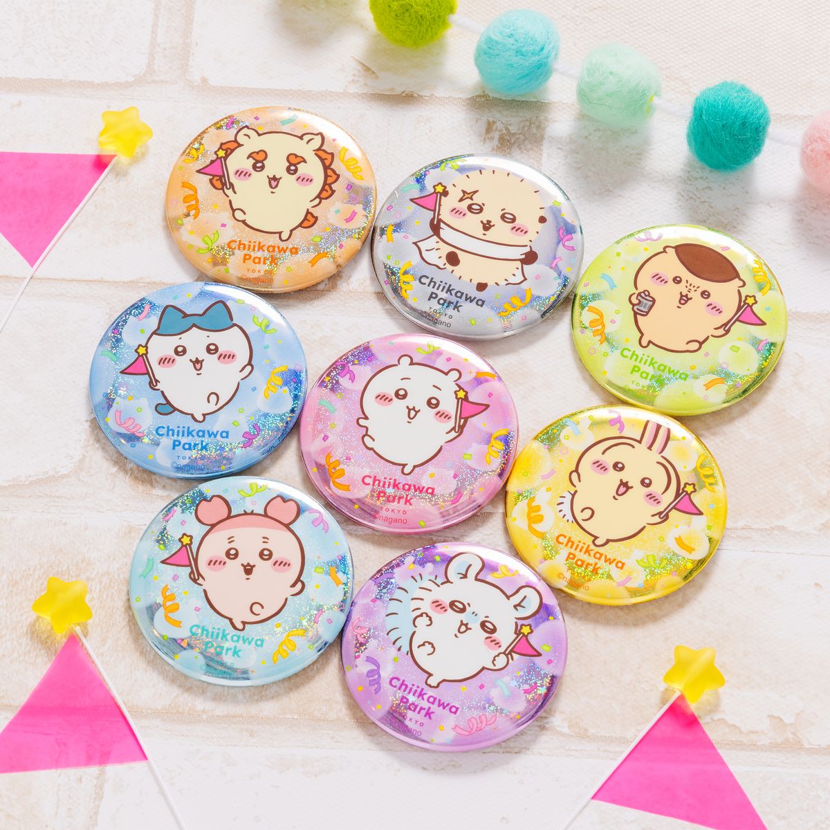 ちいかわ ちいかわパーク トレーディングホログラム缶バッジ～フラッグ～（全8種）