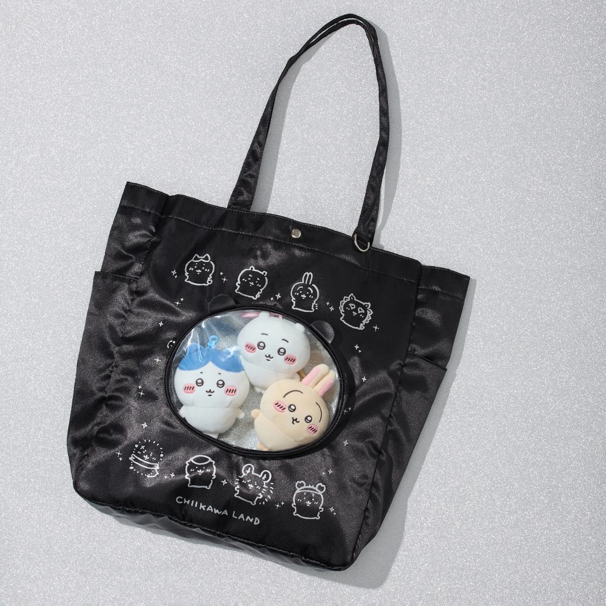 ちいかわ トートバッグ ちいかわおかおポケット ブラック | ちいかわ