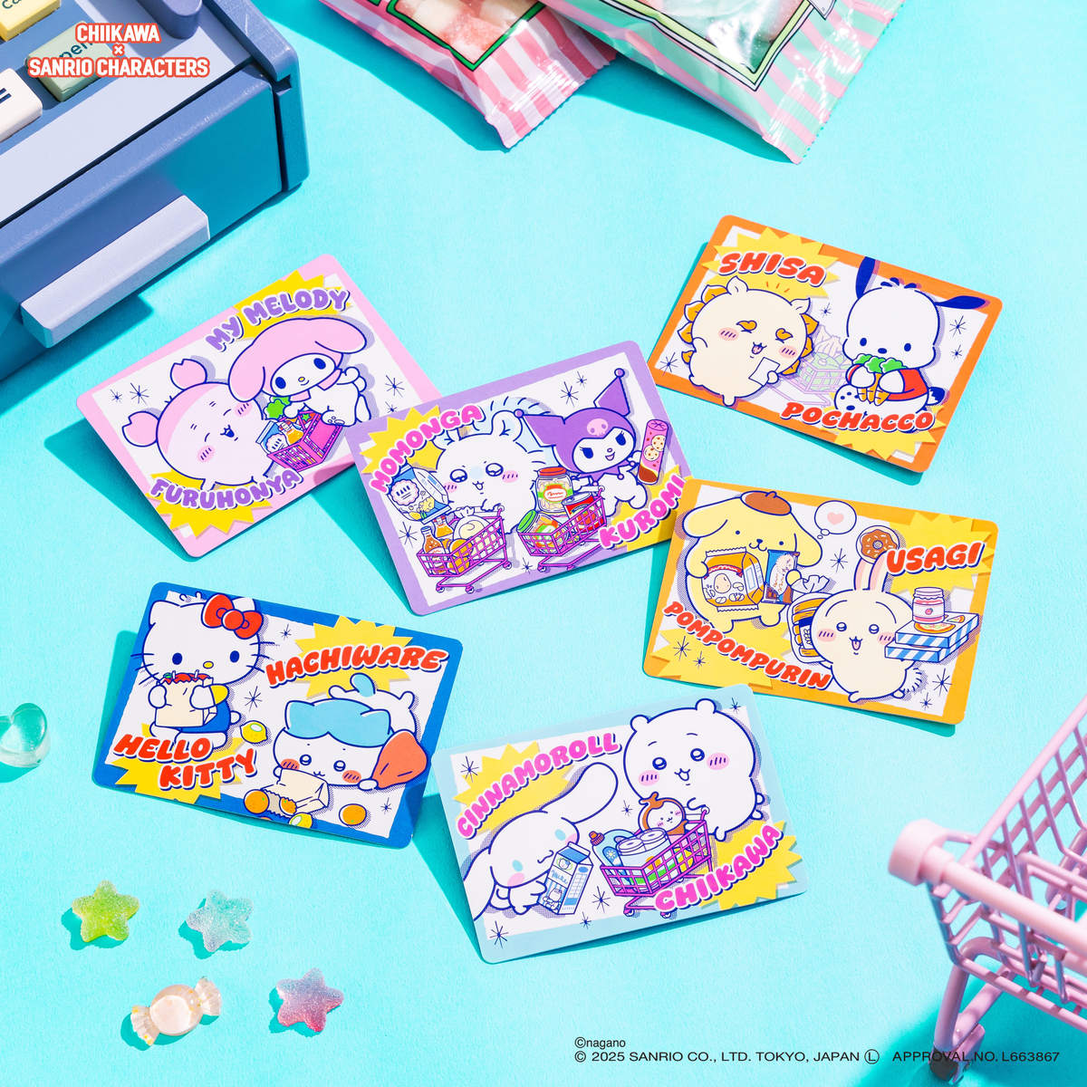 Chiikawa × Sanrio Characters Trading Supermarket Point Card (All 6