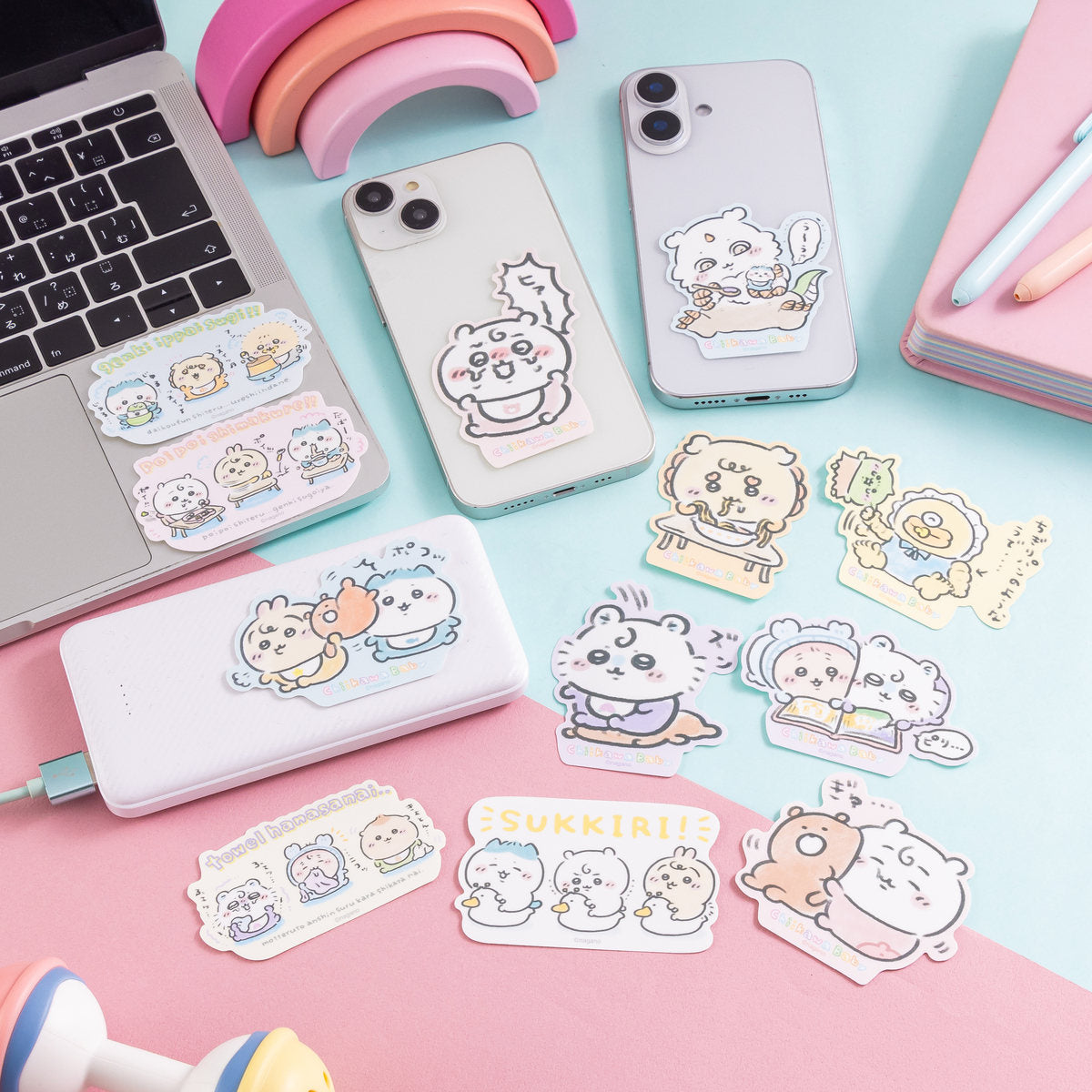 Chiikawa Chiikawa Baby Smartphone-sized Sticker (Too full of energy!!)