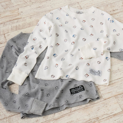 ちいかわ ワッフル長袖Tシャツ プカー グレー