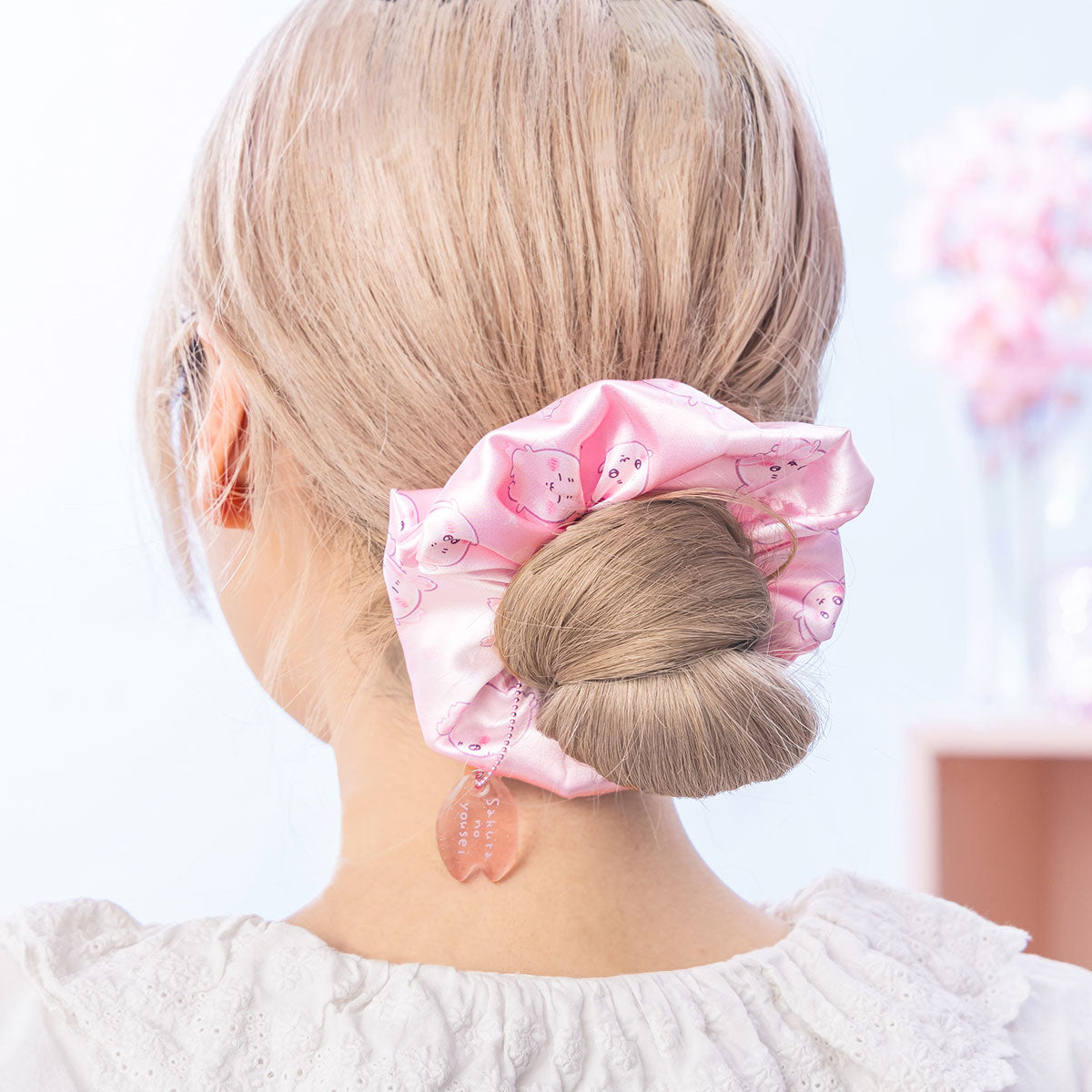 吉伊卡哇 樱花精灵带吊坠缎面发圈