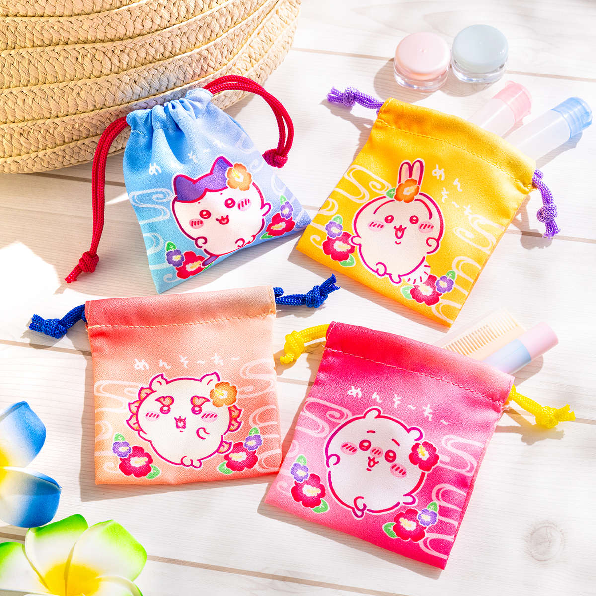 ちいママ様　帯単品【553】【165cm~175cmの方用】 ちいかわ シーサーのおみやげやさん 4個セットミニ巾着（めんそ～れ