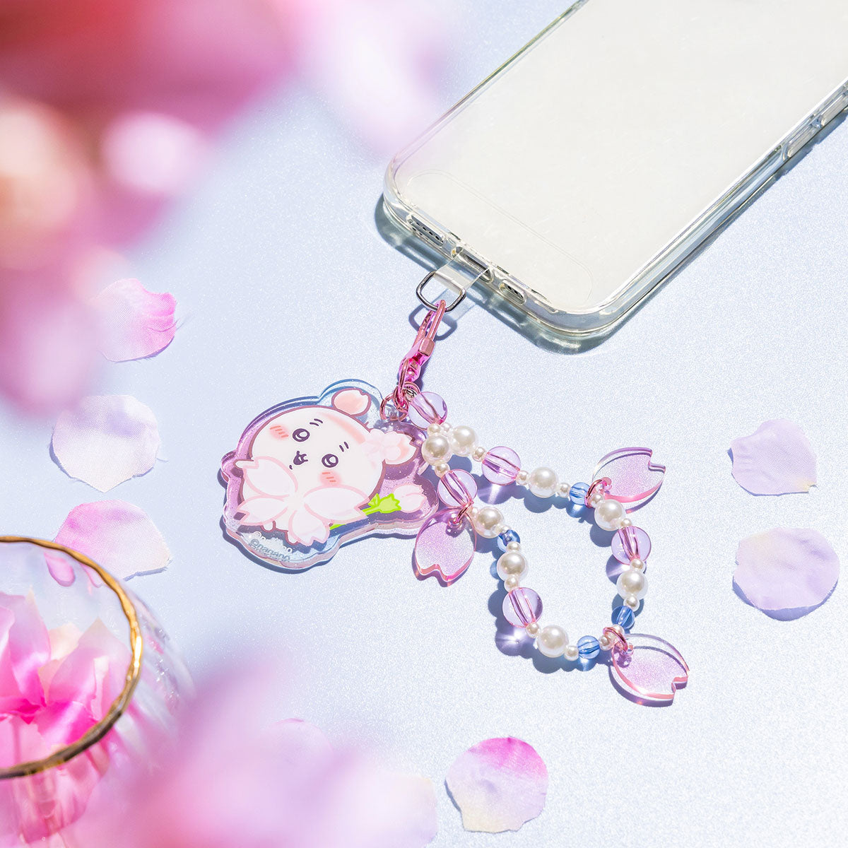 ちいかわ さくらのようせいのビーズ付きアクリルキーホルダー | ちい