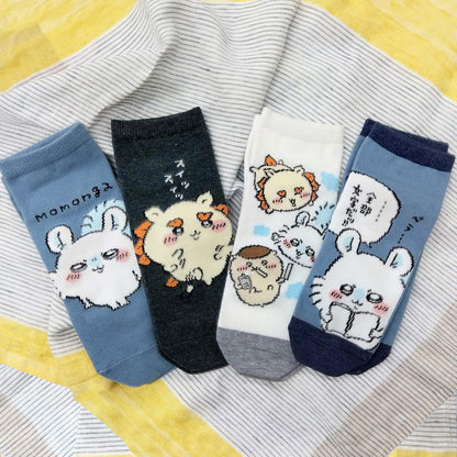 ちいかわ スニーカー丈ソックス（モモンガ毛玉） メンズ用