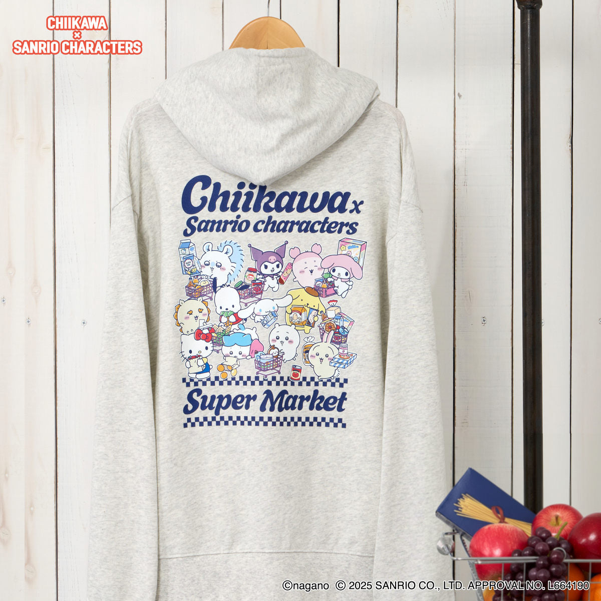 Chiikawa × Sanrio Characters Zip-up Hoodie Supermarket Everyone