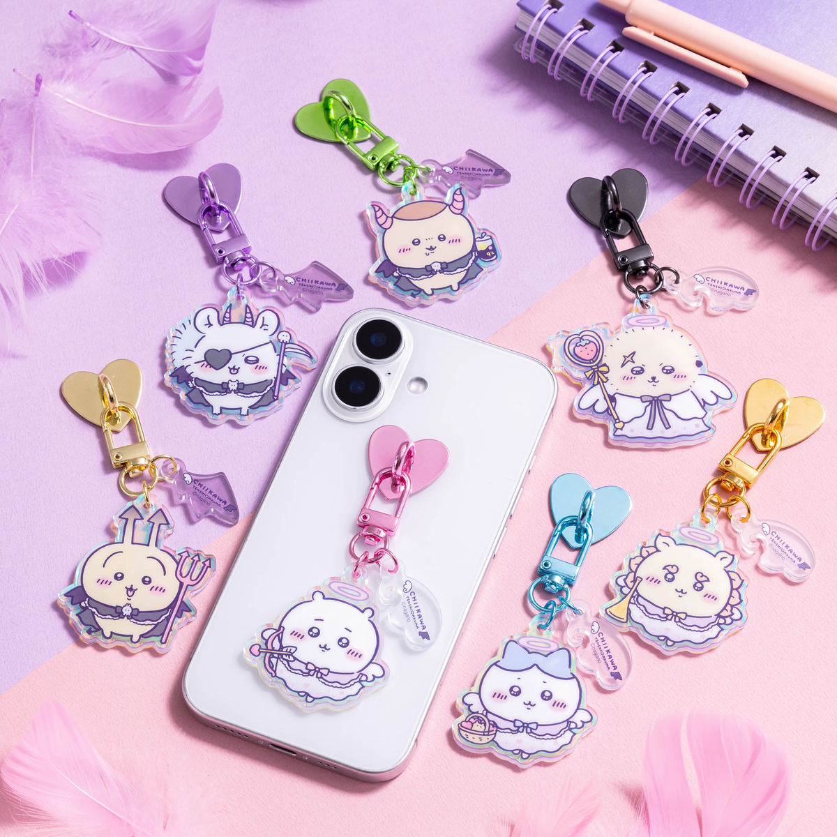 吉伊卡哇 天使♡惡魔 帶掛飾的鑰匙扣（了不起的天使海獺）