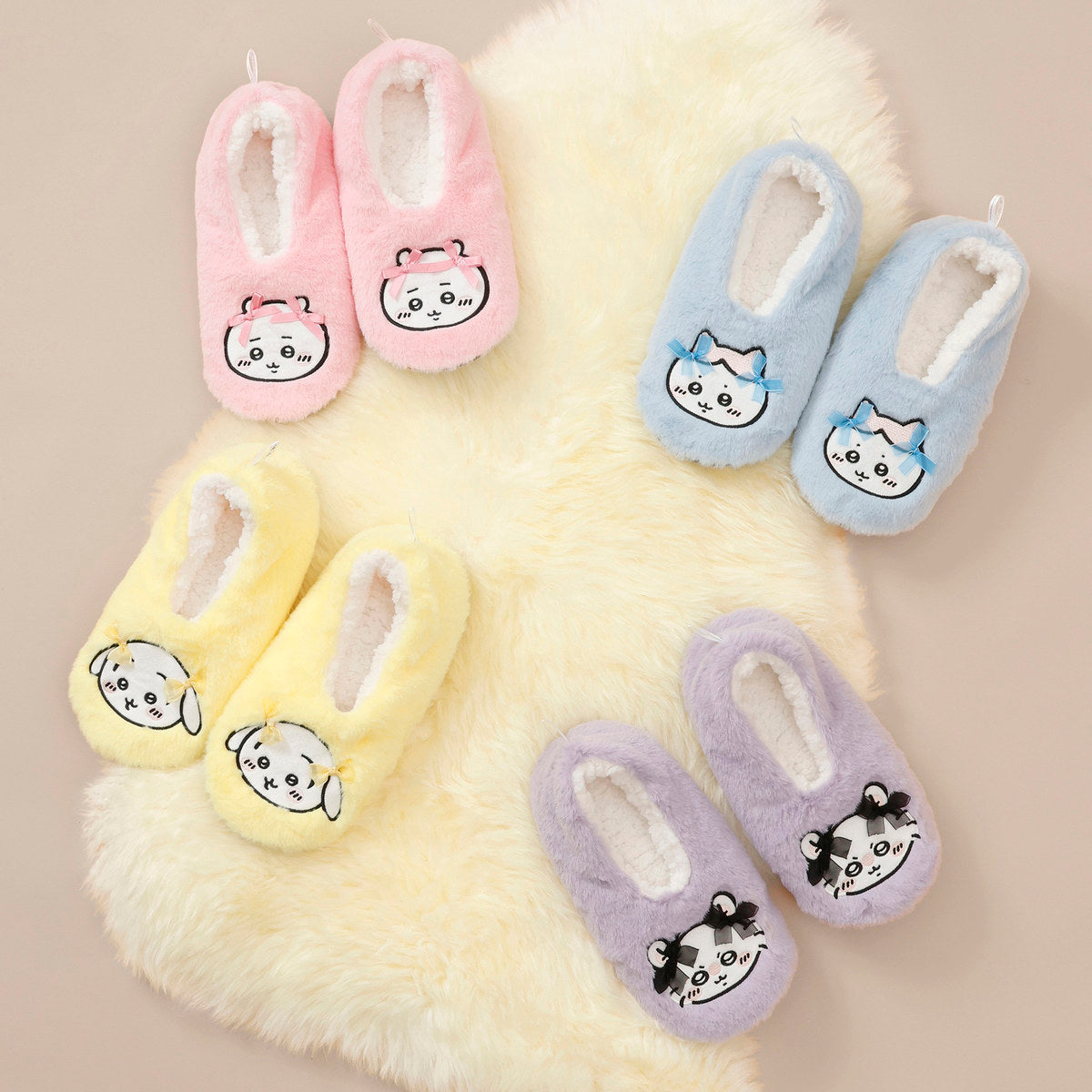 ちいかわ ルームシューズ ちいかわリボン ピンク | ちいかわマーケット