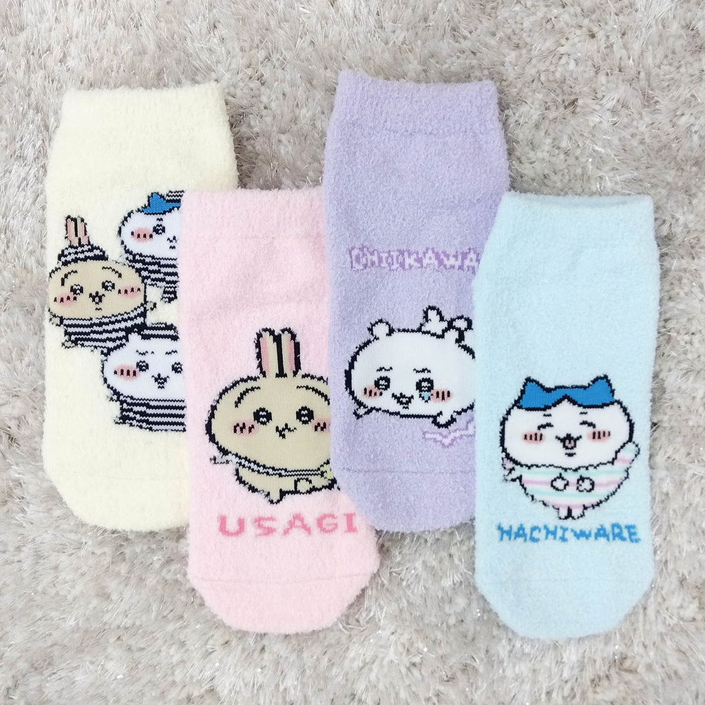 Chikawa Fuwamoko Sneakers Length Socks (Rabbit Pink) For Ladies