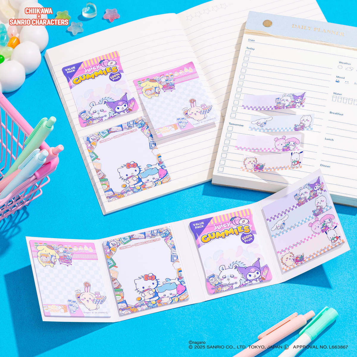 吉伊卡哇 × 三丽鸥角色 超市翻页便签