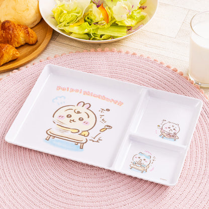 Chiikawa Chiikawa Baby Melamine Plate with Dividers (Keep on tossing!!)